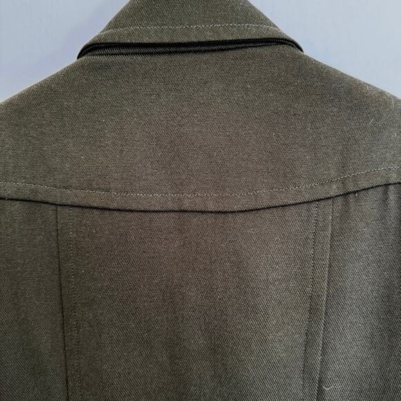 Hazel Army Olive Green Coat Buttons Pockets Double Breasted Women’s M Lined - Picture 6 of 14